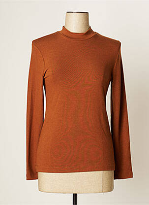 Pull coupe cintrée manches longues marron JUMFIL femme