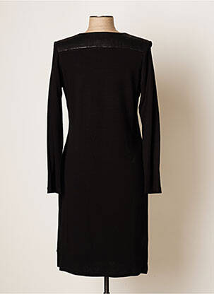 Robe mi-longue imprimé fleurs manches longues noir JUMFIL femme