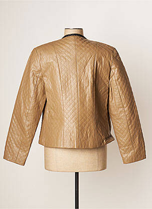 Veste simili cuir poches marron JUMFIL femme