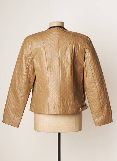 Veste simili cuir poches marron JUMFIL femme
