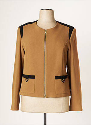 Veste chic tissage crêpe marron JUMFIL femme
