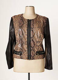 Veste casual col rond marron JUMFIL femme