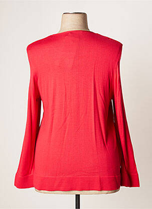 Pull finition bords-côtes manches longues rouge JUMFIL femme