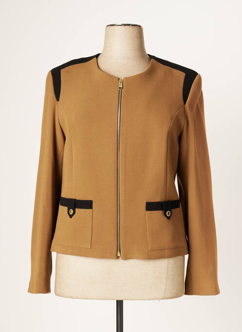 Veste chic tissage crêpe marron JUMFIL femme