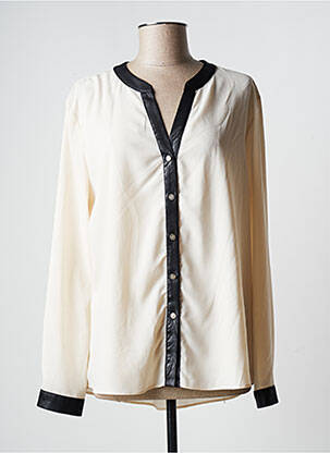 Chemisier tissage crêpe manches longues beige JUMFIL femme