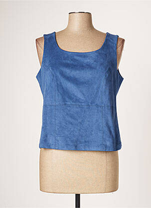 Top col carré sans manche bleu JUMFIL femme