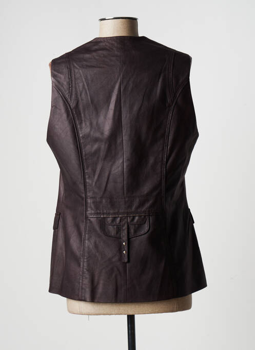Veste simili cuir poches marron JUMFIL femme