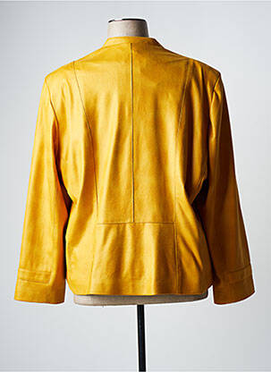 Veste simili cuir epaulette jaune JUMFIL femme