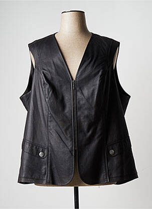 Veste simili cuir poches noir JUMFIL femme