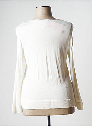 Pull finition bords-côtes manches longues beige JUMFIL femme