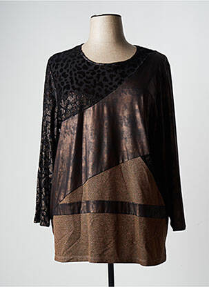 Top coupe cintrée manches longues marron JUMFIL femme