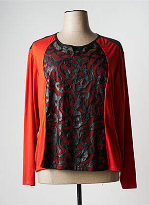 Top coupe cintrée manches longues orange JUMFIL femme