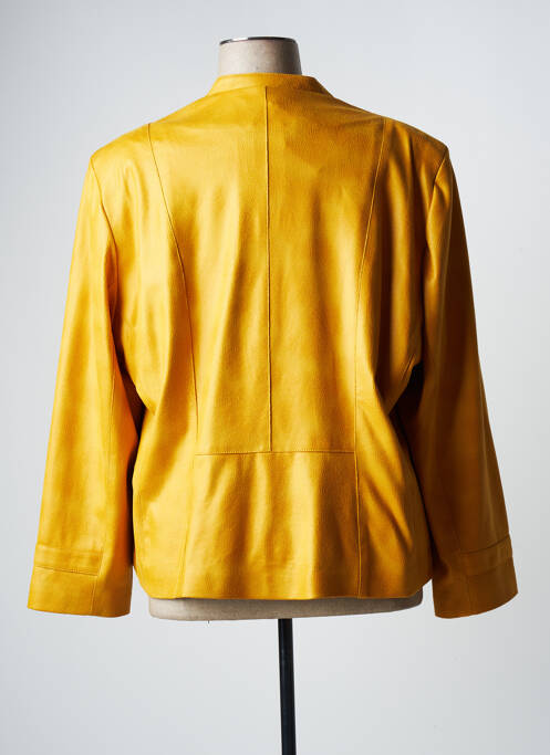 Veste simili cuir epaulette jaune JUMFIL femme