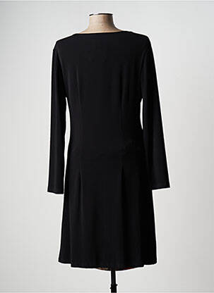 Robe mi-longue imprimé fantaisie manches longues noir JUMFIL femme