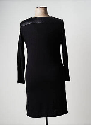 Robe mi-longue imprimé fantaisie manches longues noir JUMFIL femme