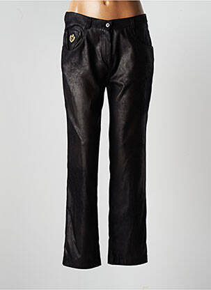 Pantalon droit fermeture zippée sous rabat boutonné taille normale noir JUMFIL femme