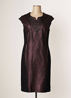 Robe mi-longue manches courtes manches courtes violet JUMFIL femme