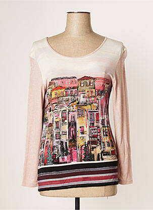 Pull coupe cintrée manches longues rose JUMFIL femme