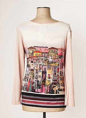 Pull coupe cintrée manches longues rose JUMFIL femme