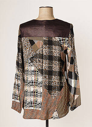 Blouse tissage popeline manches longues marron JUMFIL femme