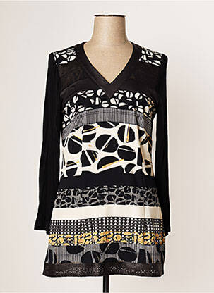 Tunique manches longues tissage crêpe noir JUMFIL femme