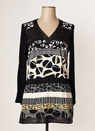 Tunique manches longues tissage crêpe noir JUMFIL femme
