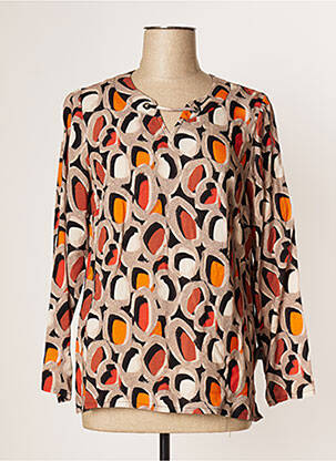 Blouse tissage popeline manches longues orange JUMFIL femme