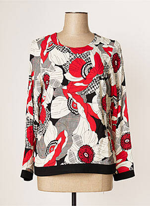 Blouse tissage popeline manches longues rouge JUMFIL femme