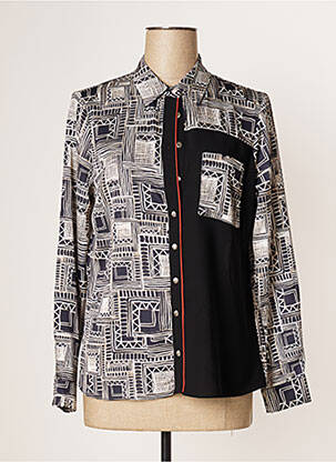 Chemisier coupe cintrée manches longues noir JUMFIL femme