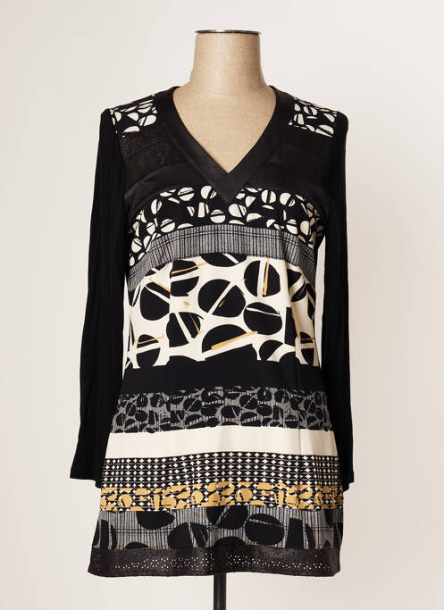 Tunique manches longues tissage crêpe noir JUMFIL femme