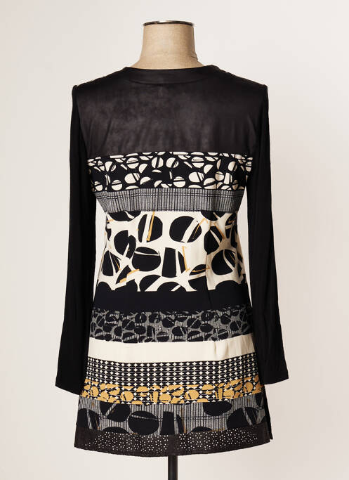 Tunique manches longues tissage crêpe noir JUMFIL femme