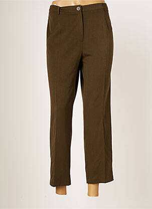 Pantalon droit tissage crêpe taille normale vert JUMFIL femme