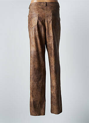 Pantalon droit fermeture zippée sous rabat boutonné taille normale marron JUMFIL femme