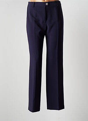 Pantalon droit tissage popeline taille normale bleu JUMFIL femme