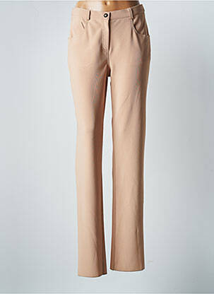 Pantalon droit fermeture zippée sous rabat boutonné taille normale beige JUMFIL femme