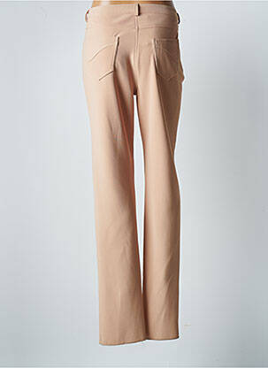 Pantalon droit fermeture zippée sous rabat boutonné taille normale beige JUMFIL femme