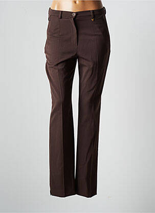 Pantalon slim taille haute taille haute marron BRUNO SAINT HILAIRE femme