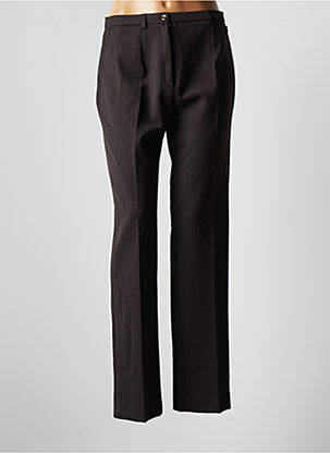 Pantalon droit taille à pinces taille haute marron JUMFIL femme
