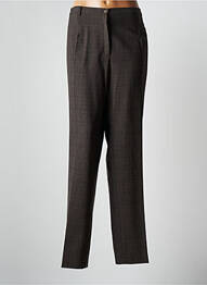 Pantalon droit fermeture zippée sous rabat boutonné taille normale marron JUMFIL femme