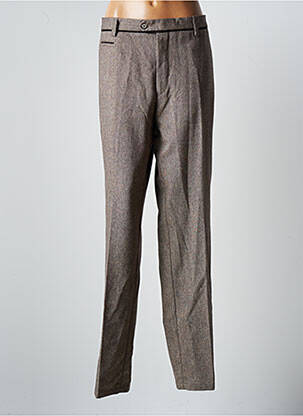 Pantalon droit fermeture zippée sous rabat boutonné taille normale marron JUMFIL femme