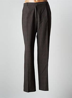 Pantalon droit fermeture zippée sous rabat boutonné taille normale marron JUMFIL femme
