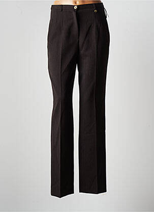 Pantalon slim poches taille haute marron BRUNO SAINT HILAIRE femme