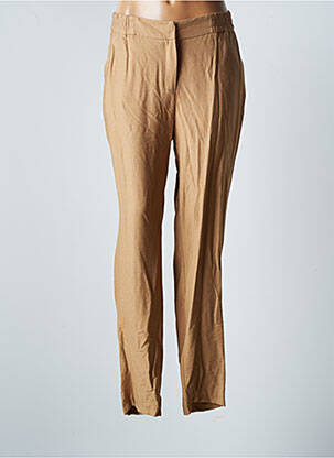Pantalon droit tissage crêpe taille normale beige MERI & ESCA femme