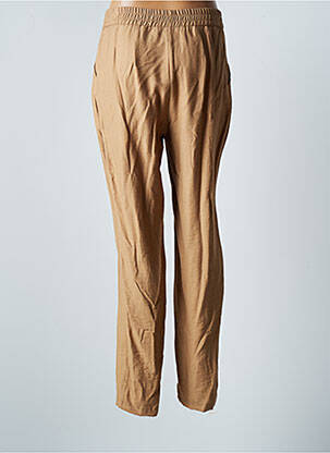 Pantalon droit tissage crêpe taille normale beige MERI & ESCA femme