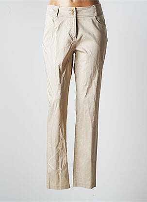 Pantalon slim tissage popeline taille normale beige QUATTRO femme