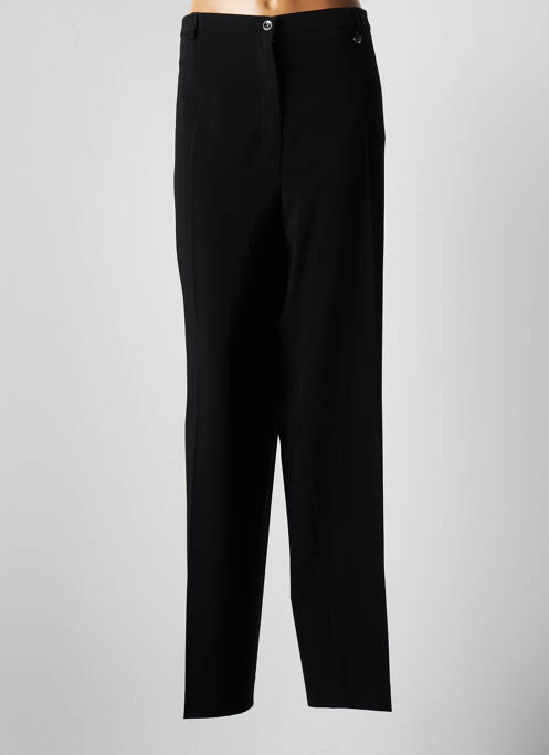 Pantalon droit tissage crêpe taille normale noir BRUNO SAINT HILAIRE femme