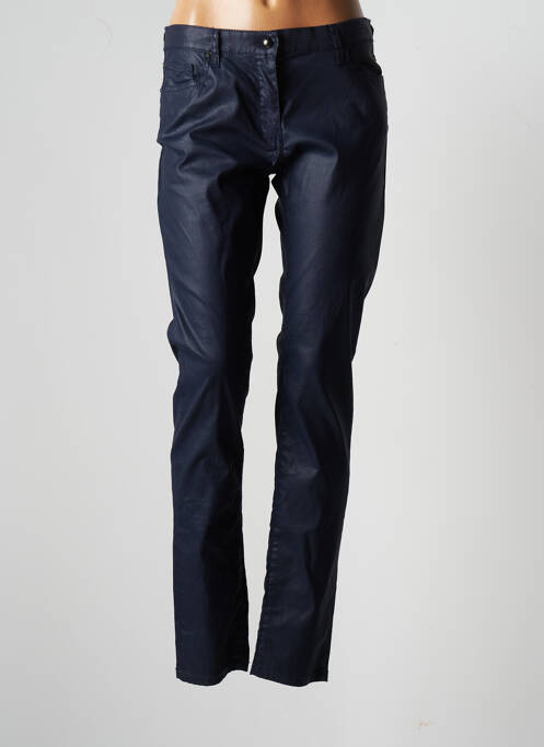 Pantalon slim tissage enduit taille normale bleu CARLA KOPS femme