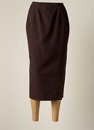 Jupe longue tissage crêpe marron JUMFIL femme