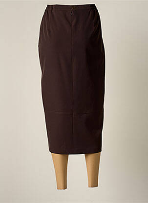 Jupe longue fermeture zippée au dos marron JUMFIL femme