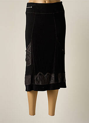Jupe mi-longue coupe droite noir JUMFIL femme